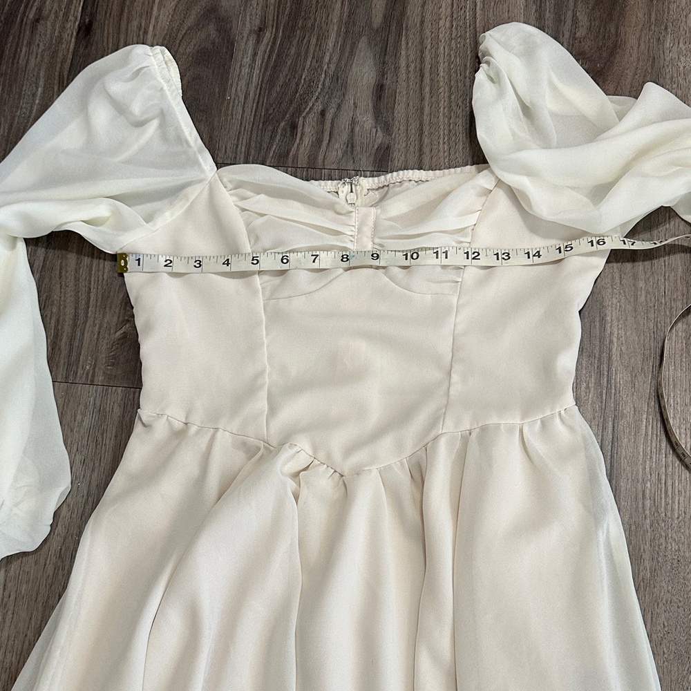 SHEIN Cream Long Sleeve Dress - Picture 9 of 10